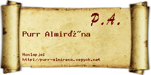 Purr Almiréna névjegykártya